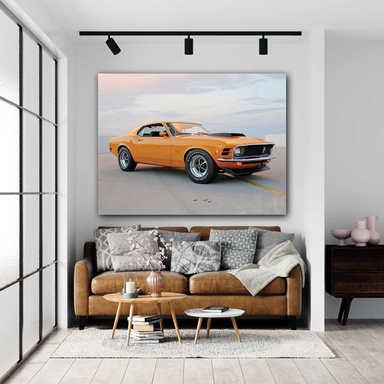 The Ford Mustang Canvas Print, Sports Car Mustang Boss 302 Canvas Wall Art Poster Sticker