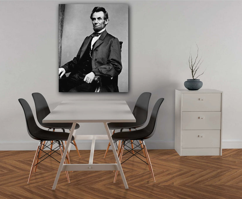 Abraham Lincoln Black & White Canvas Print Wall Art Poster Sticker