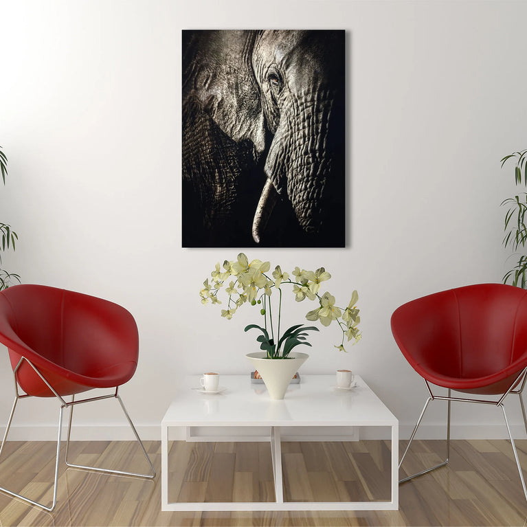 African Elephant Face Canvas Wall Arts, Home Wall Art Decor Poster Sticker