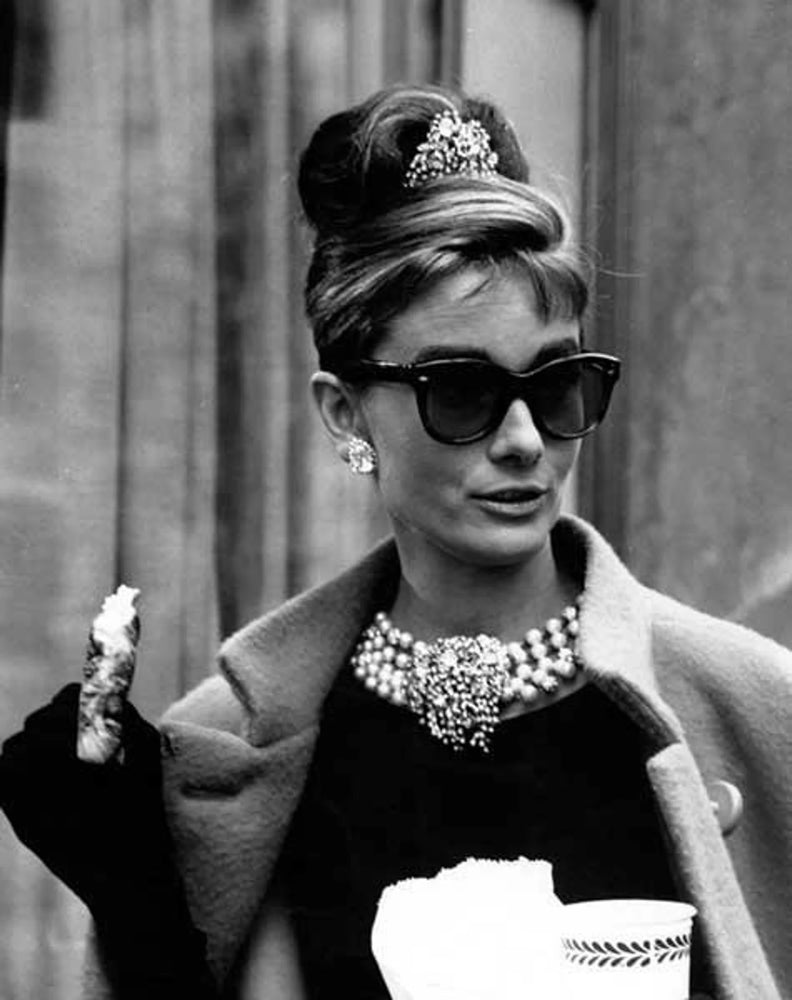 Audrey Hepburn Black & White Breakfast At Tiffanys Canvas Print Wall Art Poster Sticker