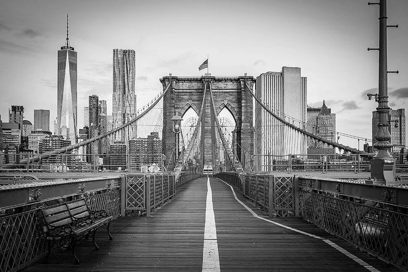 Brooklyn Bridge Black White Wall Art Canvas Poster Canvas Print Decor Wall Art Poster Sticker