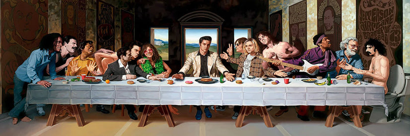 Elvis Presley Wall Art, Rockstar Last Supper Wall Art Canvas Poster Canvas Print Decor Wall ArtPoster Sticker