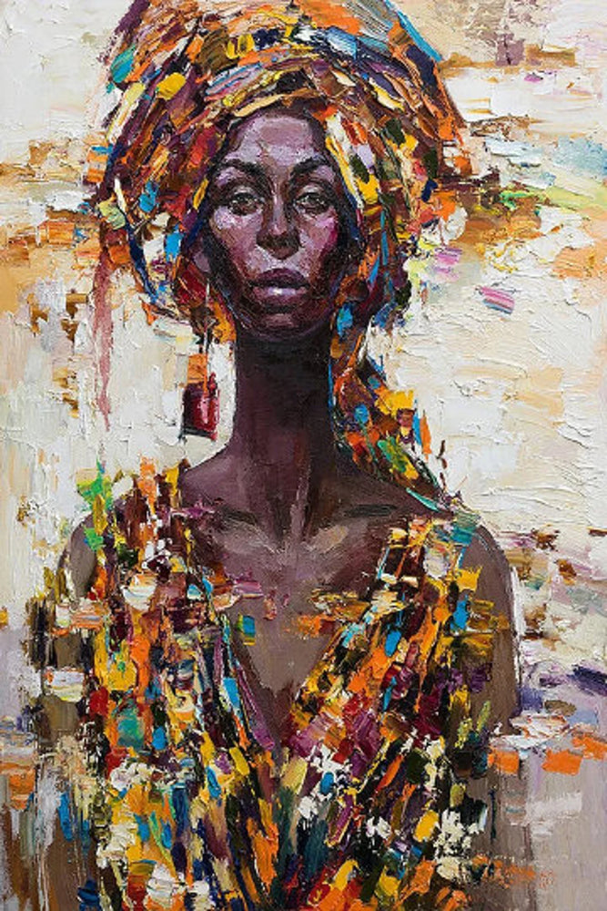 African Woman Wall Decor, Modern Art Canvas Print Wall Art Poster Sticker