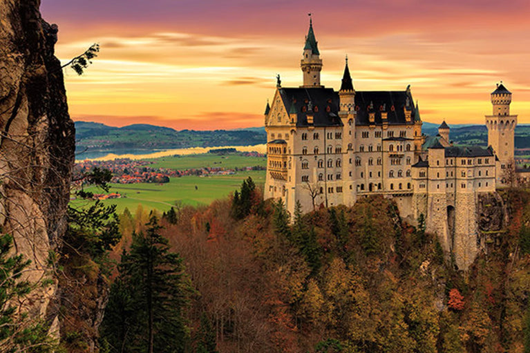 Neuschwanstein Castle Canvas Wall Decor, Canvas Print Wall Art Poster Sticker