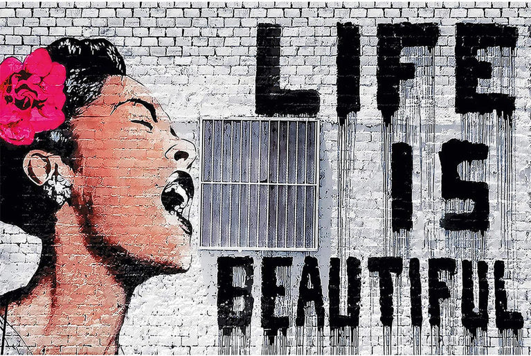 Life is Beautiful Canvas Print, Home Decor, Office Wall Decor, Birthday Gift Poster Sticker