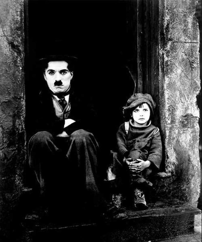 Charlie Chaplin Black & White The Kid Film Canvas Print Wall Art Poster Sticker