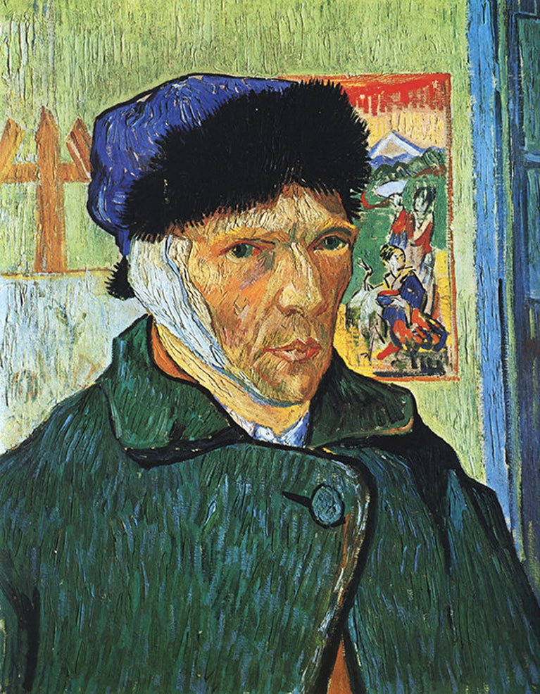 Self-Portrait with Bandaged Ear By Van Gogh Canvas Print Wall Art Poster Sticker