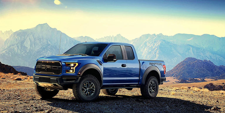 The Ford F150 Canvas Print, Blue F150 Canvas Wall Art Poster Sticker