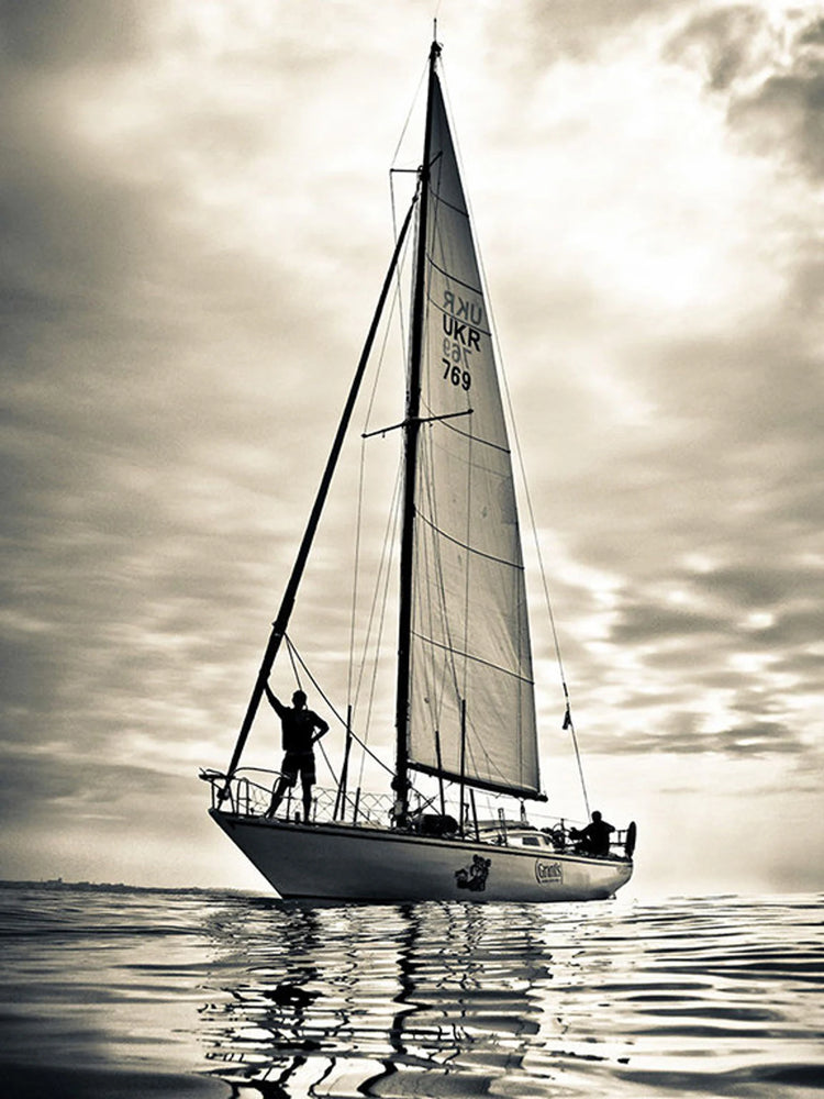 Sailing Boat Black And White Canvas Decor, Canvas Wall Art Home Decor Poster Sticker