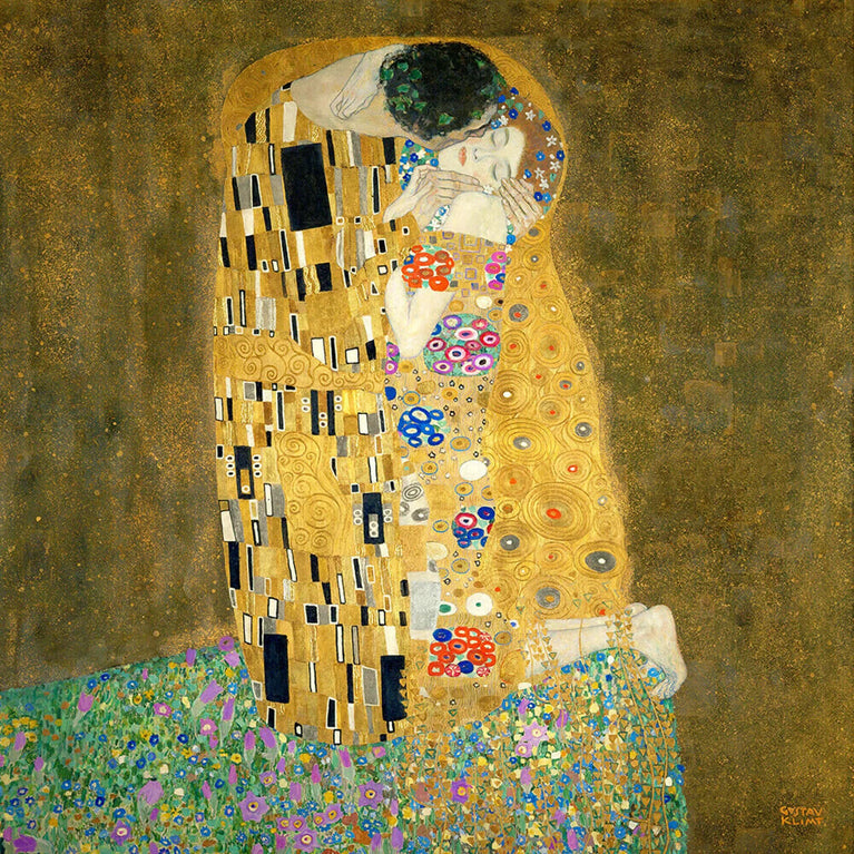 The Kiss by Gustav Klimt Fine Art Print Reproduction on Canvas, Gustav Klimt Poster Sticker