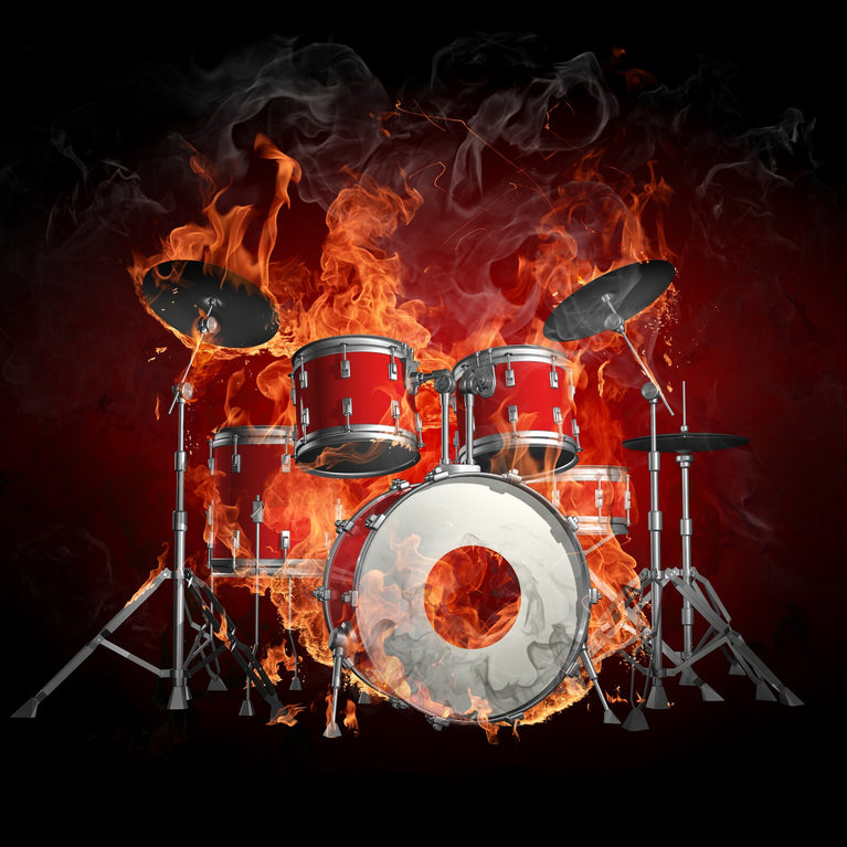 Drum on fire Canvas Printing Wall Art Home Decor Poster Sticker