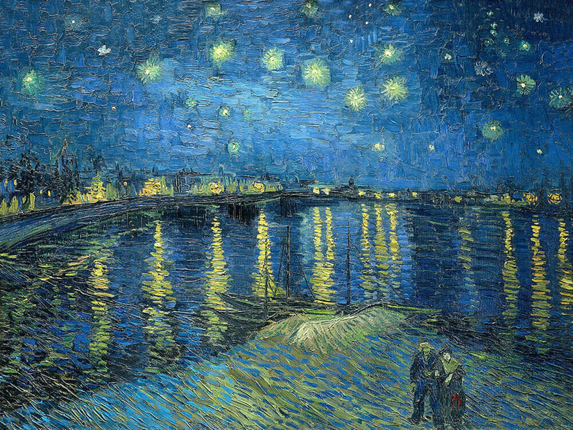 Starry Night Over The Rhone by Vincent Van Gogh, Canvas Wall Art, Wall Print Poster Sticker