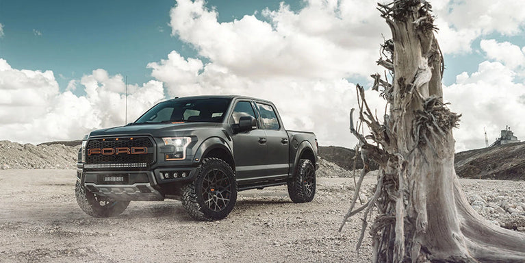 The Ford Raptor Canvas Print, Black Ford Raptor Canvas Wall Art Poster Sticker