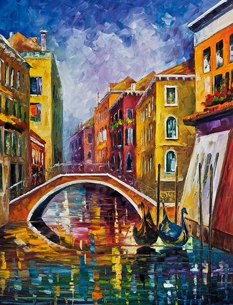 Venice Morning Bridge Oil Painting Canvas Print Wall Art Poster Sticker