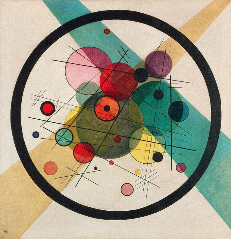 Wassily Kandinsky Circles In A Circle Canvas Wall Arts, Canvas Poster Art Poster Sticker