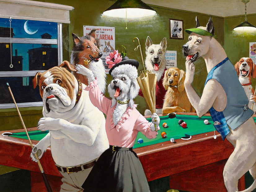 Dogs Playing Poker (Perros Jugando Al Póquer) Canvas Print Wall Art Poster Sticker