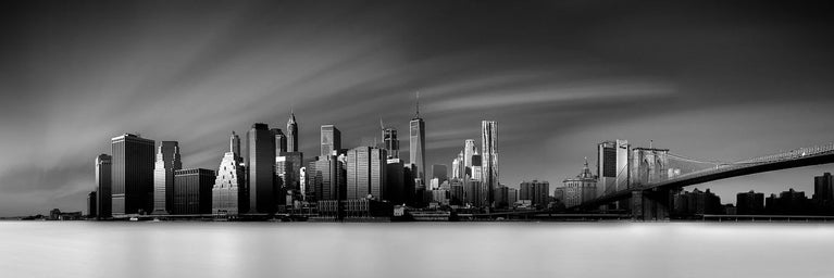 New York Skyline Landscape Canvas Poster Black White Landscape Print Decor Wall Art Poster Sticker