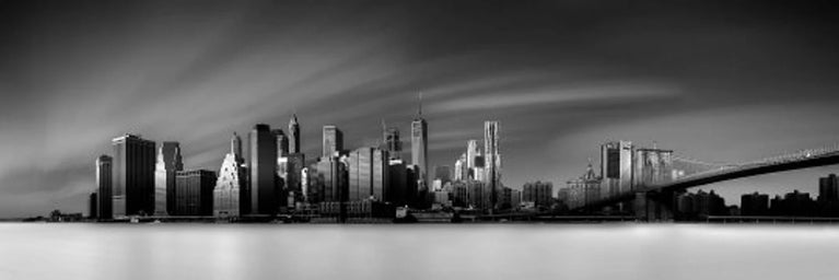 New York Skyline Landscape Canvas Poster Black White Landscape Print Decor Wall Art Poster Sticker